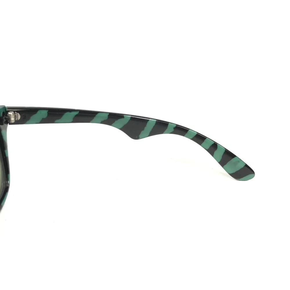 Vintage Carrera Sunglasses 5447 95 Black Green Tiger Striped Frames Blue Mirror